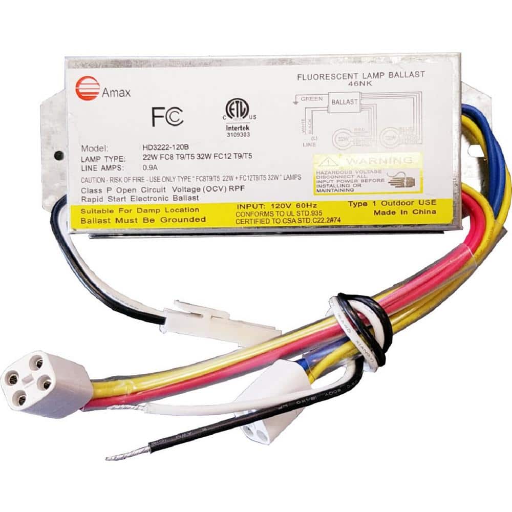 120-Volt 6.31 in. Electronic Ballast 2 Lamps FC8T9/T5 and FC12T9/T5 - Hercitys