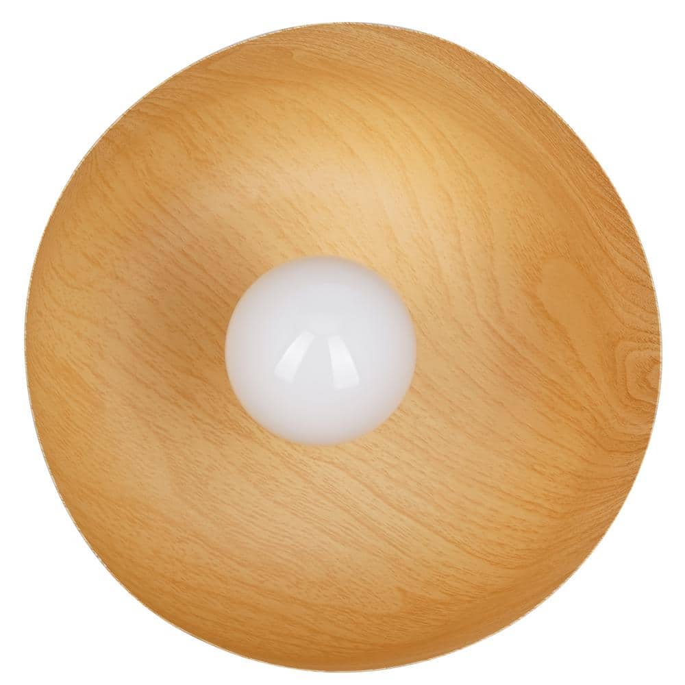 10 in. 1-Light White Modern Flush Mount with Metal Shade and No Bulbs Included - Hercitys