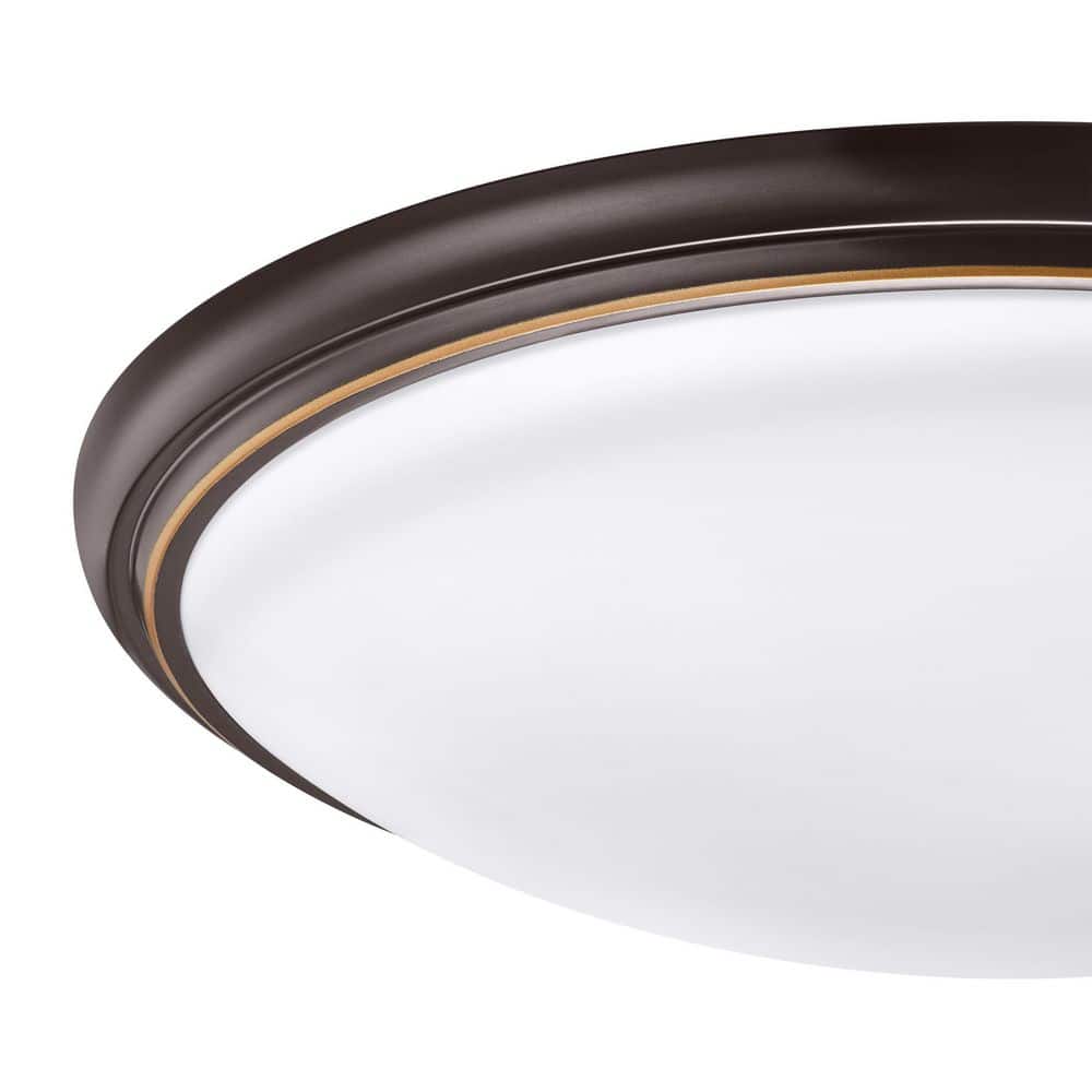 12 in. Light Brushed Nickel and Oil-Rubbed Bronze Adjustable CCT Integrated LED Flush Mount with Interchangeable Trim - Hercitys