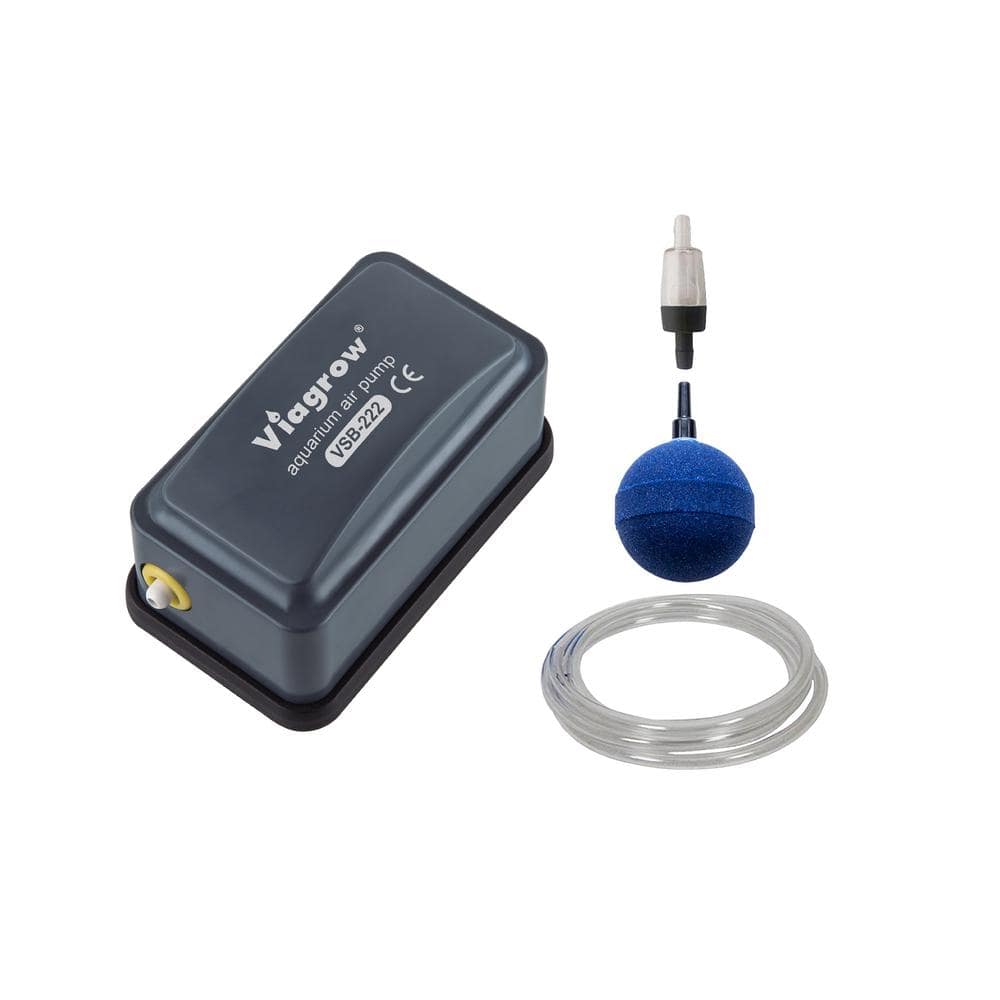 0.003 HP Single Valve Air Pump Kit with Air Stone and Check Valves - Hercitys