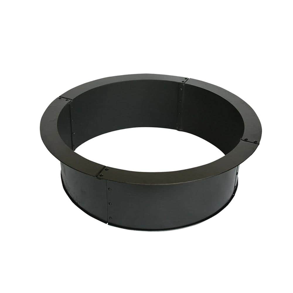 36 in. x 10 in. Round Steel Wood Fire Pit Ring with 0.8 mm Steel - Hercitys