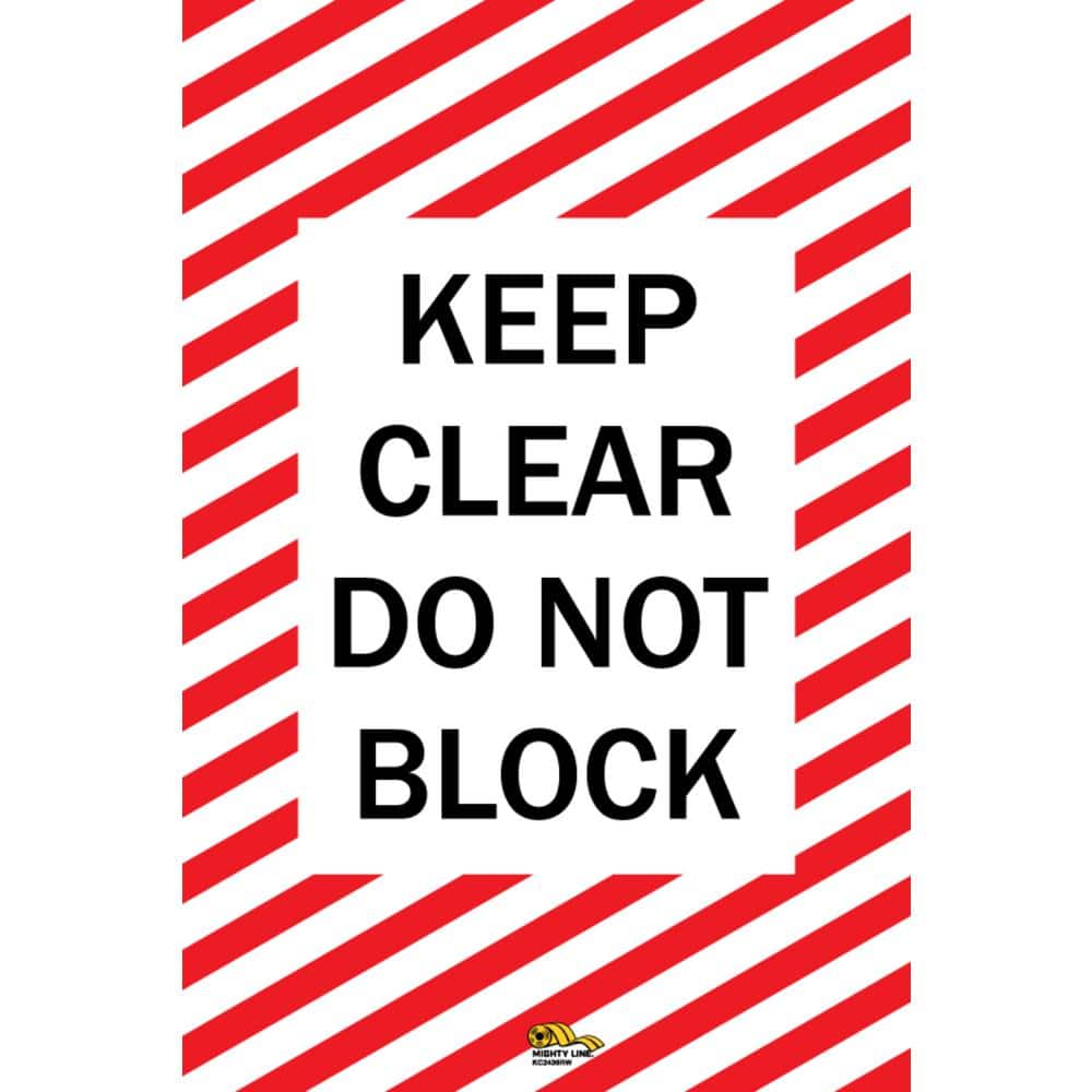 24 in. x 36 in. Keep Clear Do Not Block Floor Sign - Hercitys