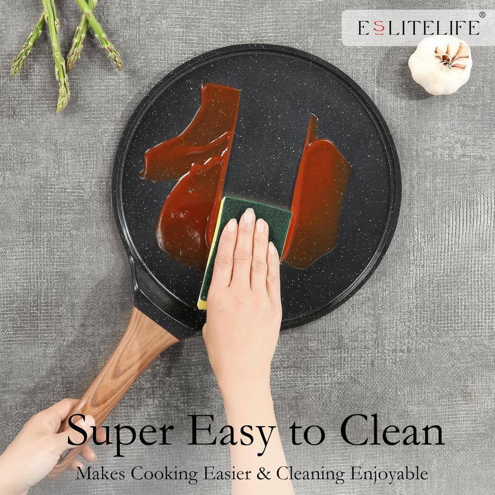 11 in. Aluminum Sturdy and Durable Eco-Friendly Nonstick Granite Coating Crepe Pan Spreader Bakelite Handle - Hercitys