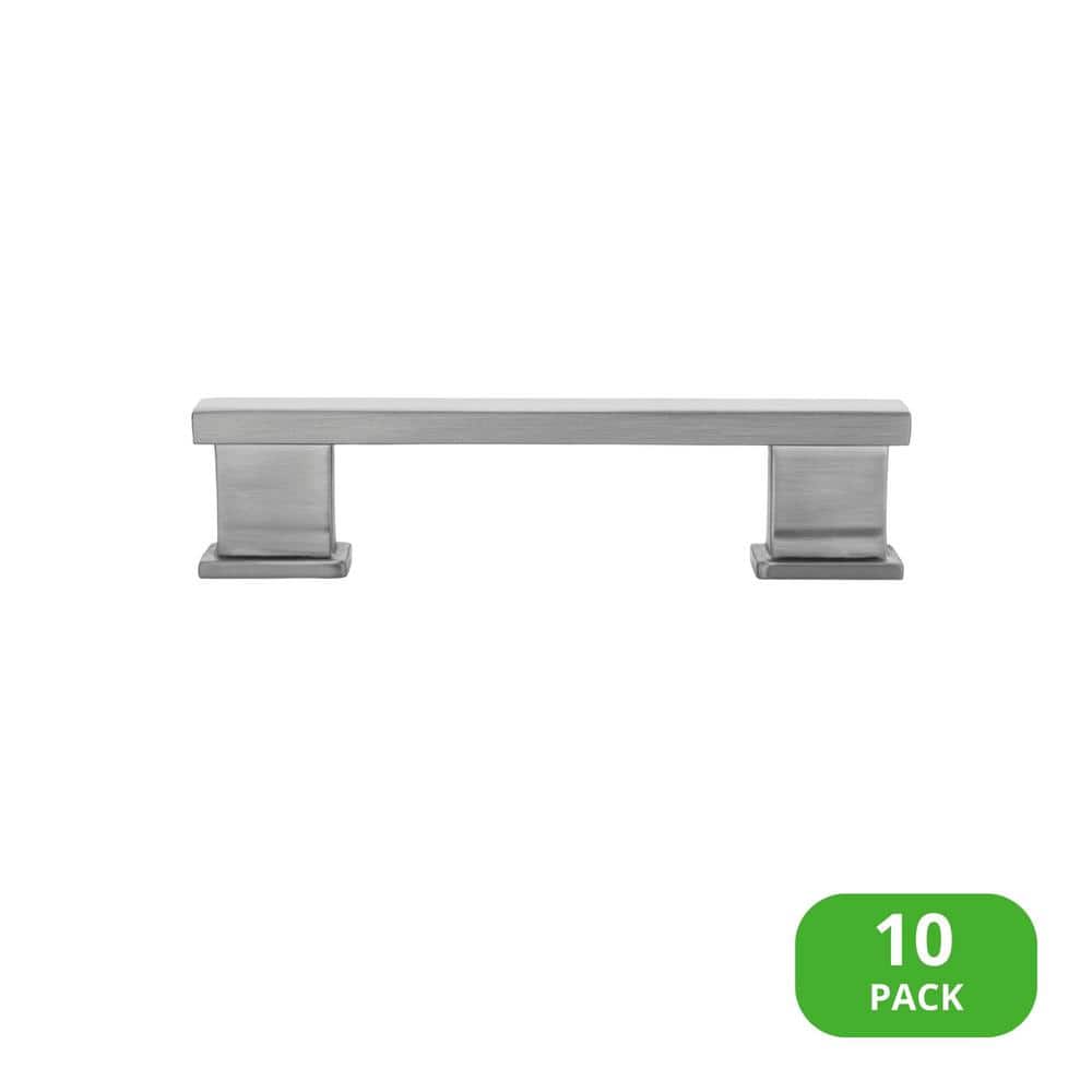 10-Pack High Desert 3-1/2 in. (89 mm) Center-to-Center Classic Satin Nickel Bar Drawer Pull - Hercitys