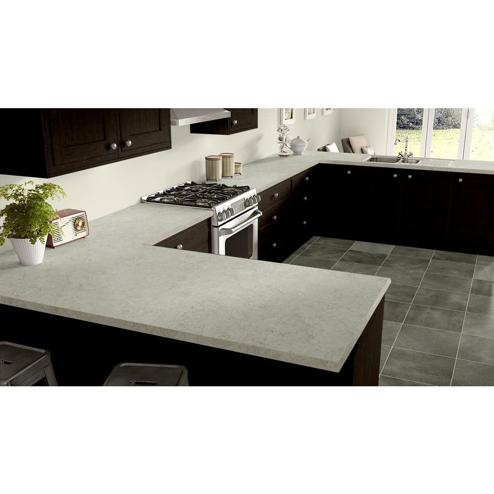 4 ft. x 10 ft. Laminate Sheet in Calacatta Oro with Standard Fine Velvet Texture Finish - Hercitys