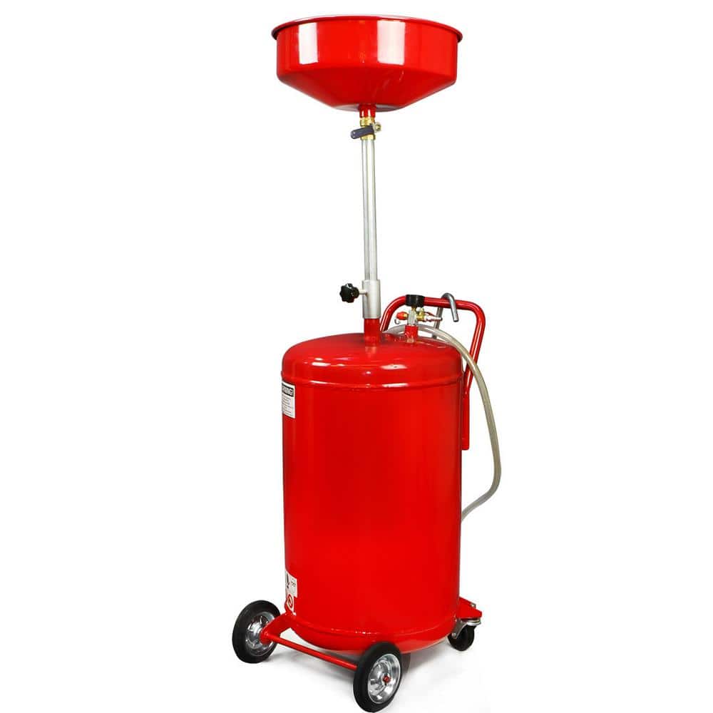 20 Gal. Portable Steel Waste Oil Drain Tank Air Operated with Adjustable Funnel Height - Hercitys