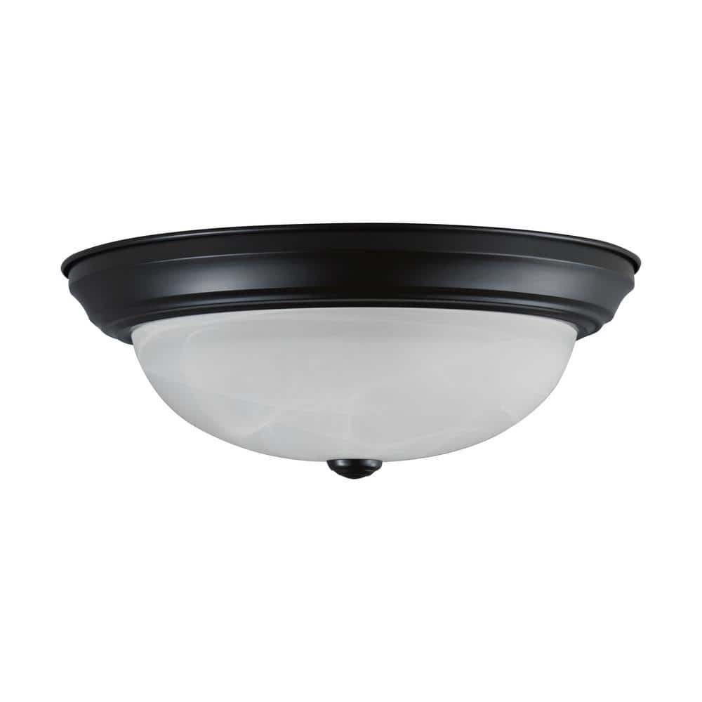 15 in. 3-Light ORB Transitional Flush Mount with Frosted Glass Shade and No Bulbs Included (1-Pack) - Hercitys
