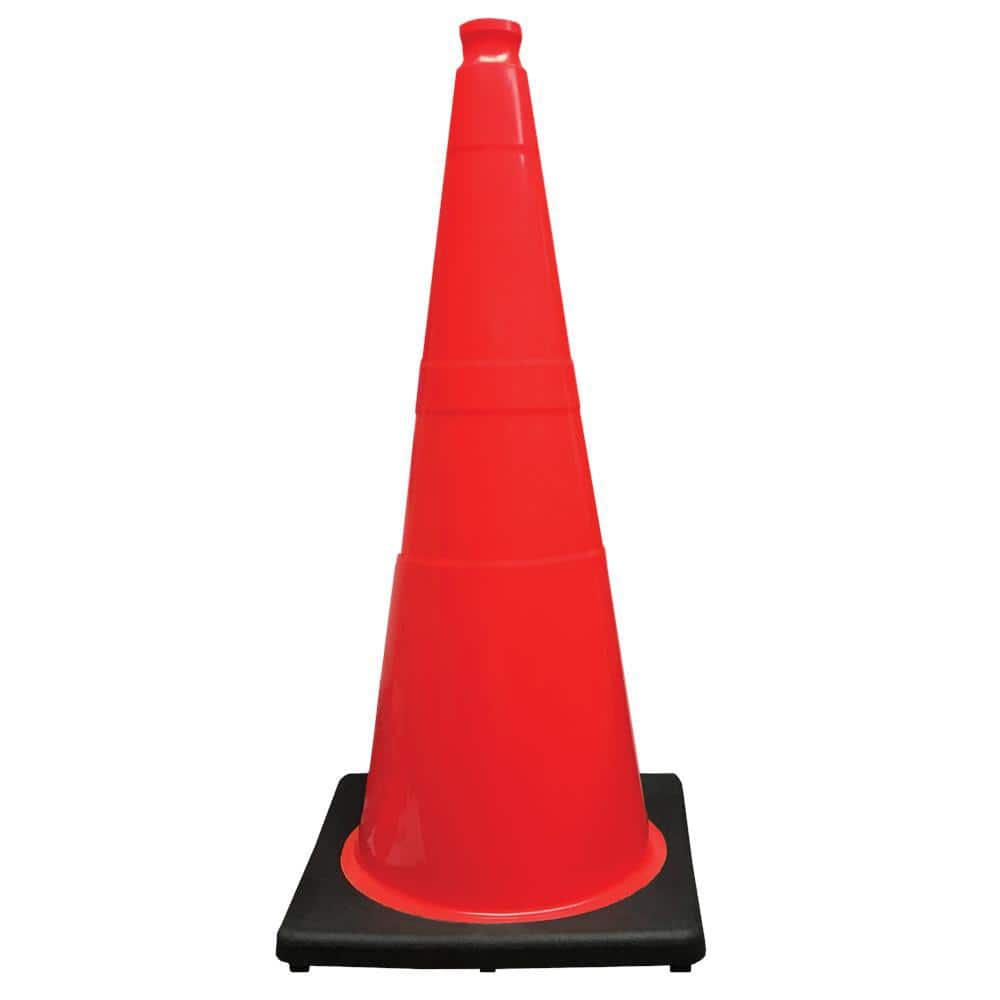 28 in. Orange Traffic Cone with Black Base 10 lbs. - Hercitys