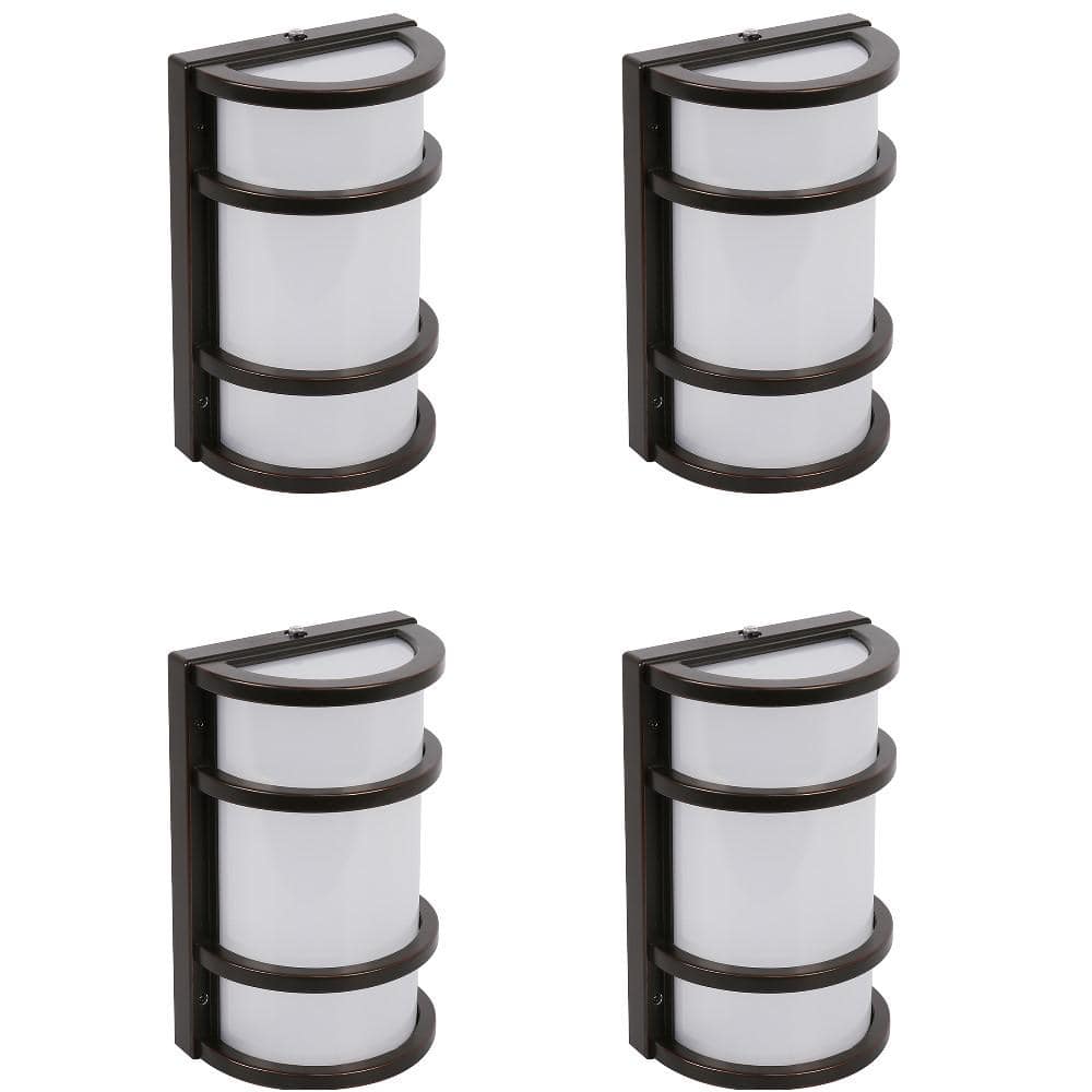 11.5-Watt Integrated LED Bronze Dusk to Dawn Photocell Sensor Half Moon Commercial Outdoor Wall Pack Light 5000K - Hercitys