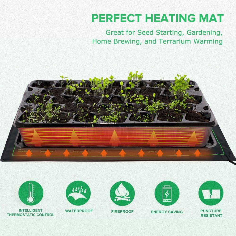 10 in. x 20 in. Durable Waterproof Seedling Heat Mat - Hercitys