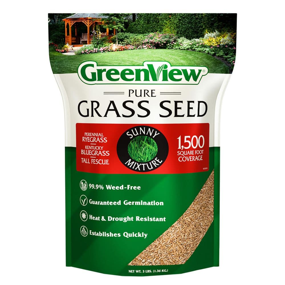 3 lbs. Pure Grass Seed Sunny Mixture – Covers up to 1,500 sq. ft. - Hercitys