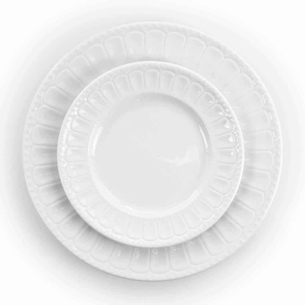20-Piece Charlotte White Porcelain Dinnerware Set (Service for 4) - Hercitys