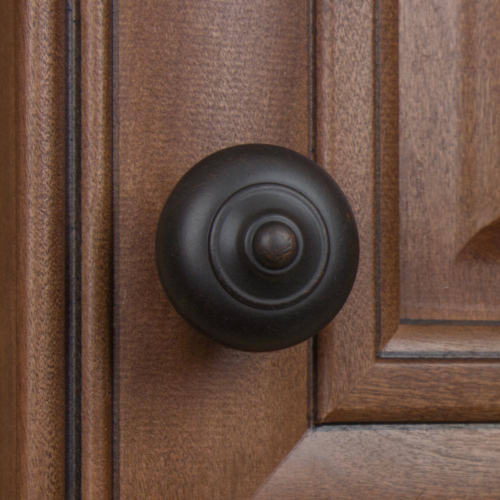 1-1/2 in. Dia Oil Rubbed Bronze Round Ring Mushroom Cabinet Knob (10-Pack) - Hercitys