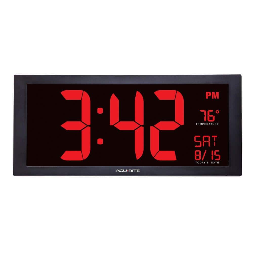 18 in. Large LED Clock with Indoor Temperature - Hercitys
