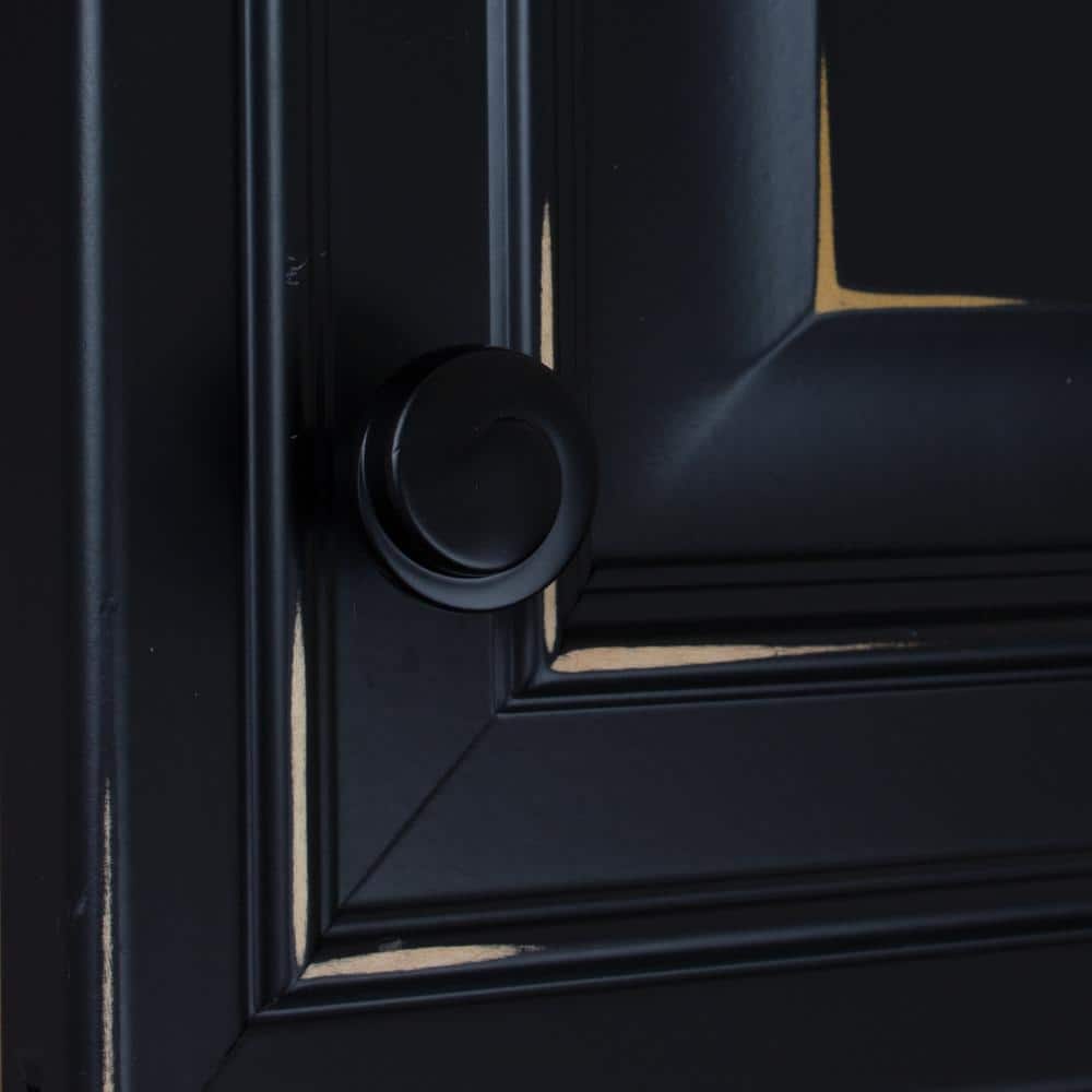 1-1/8 in. Dia Matte Black Classic Wave Cabinet Knob (10-Pack) - Hercitys