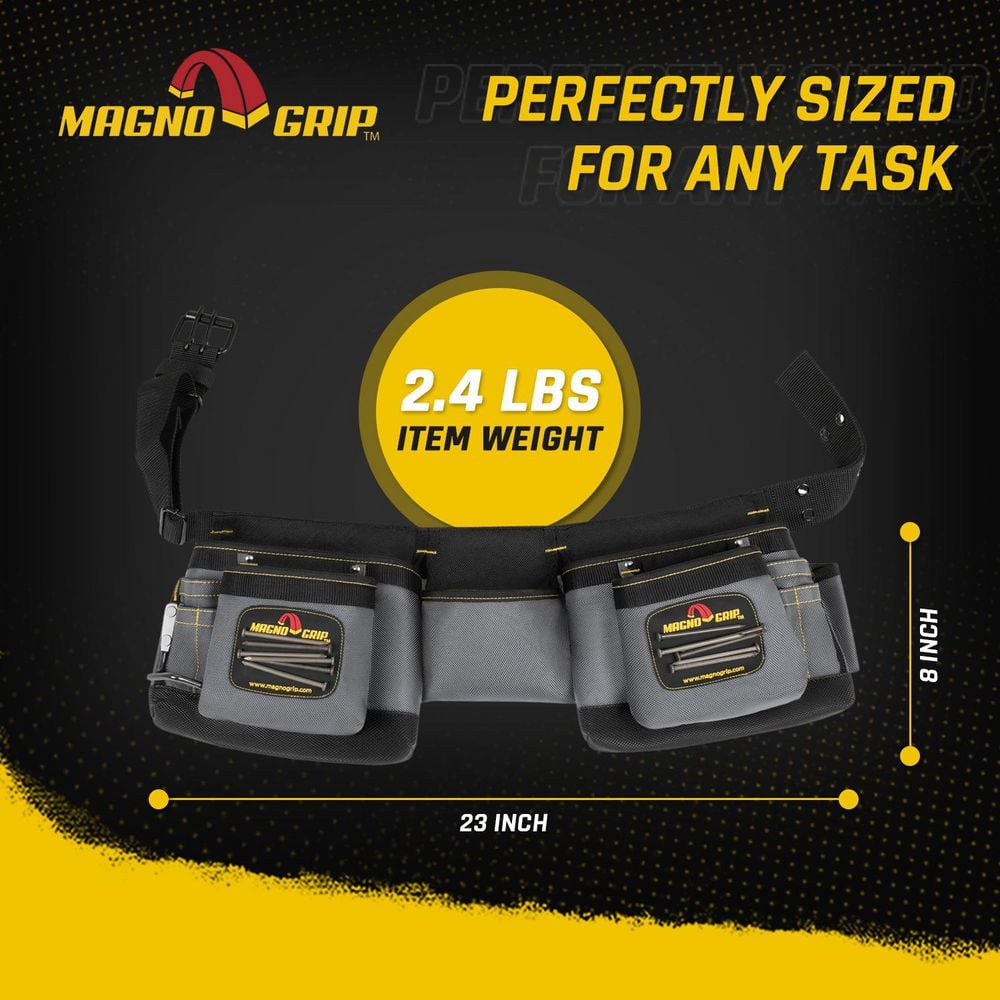 12-Pocket Magnetic Carpenter’s Tool Belt - Hercitys
