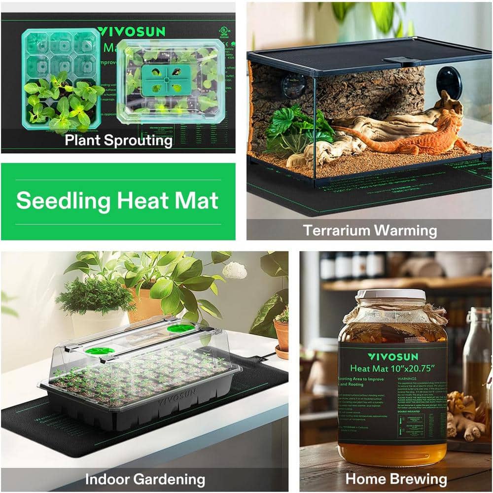 10 in. x 20.75 in. Durable Waterproof Seedling Heat Mat - Hercitys