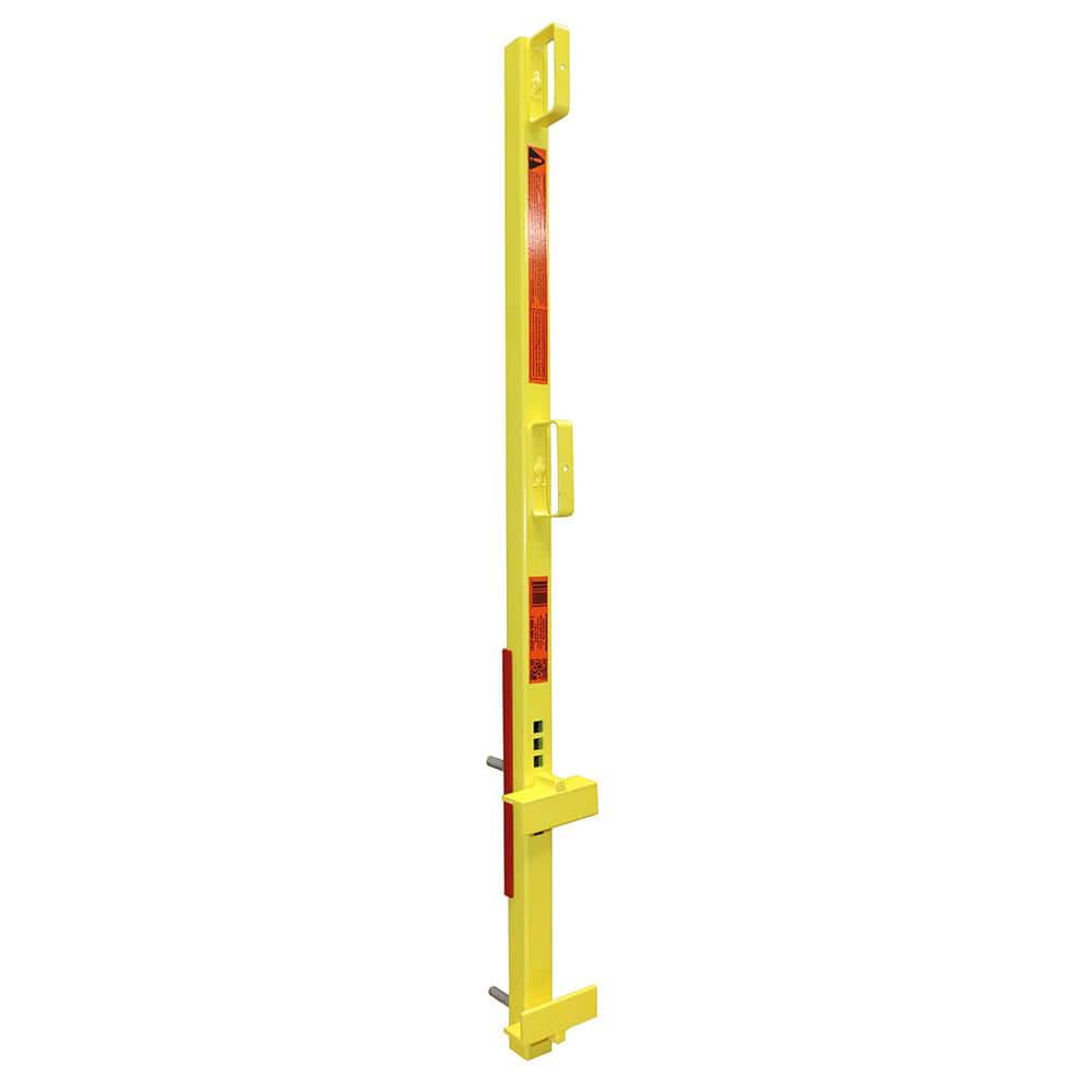 1 Unit Yellow OSHA Compliant Non-Penetrating Guardrail Clamp for Closed Edge Pan Stairs or Stringer Stairs - Hercitys
