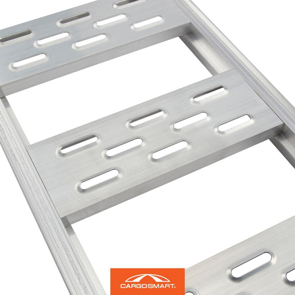 12 in. W x 78 in. L 1250 lbs. Capacity Aluminum Straight Fixed Truck Loading Ramp with Treads (Includes 2 Ramps) - Hercitys