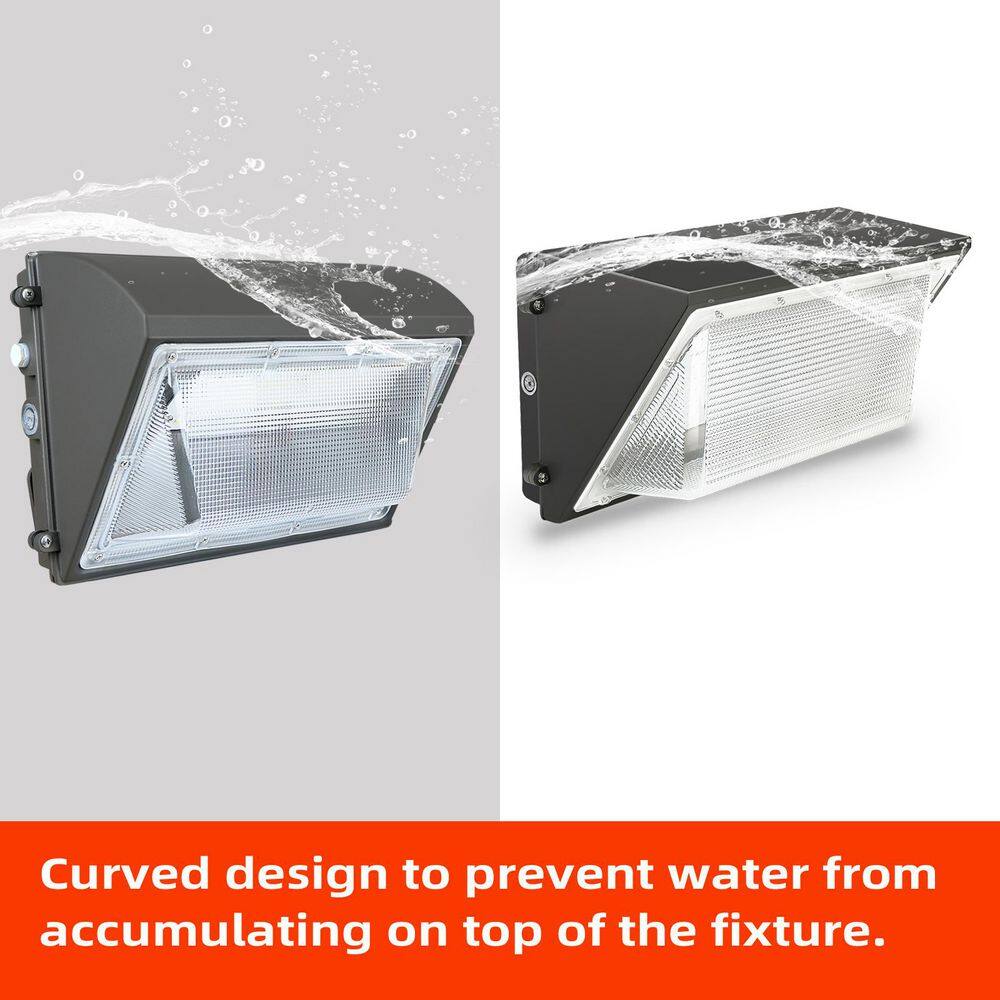 1000- Watt-Equivalent 120-277 Volt Integrated LED Bronze Dusk to Dawn Wall Pack Light, 5000K 18000LM, IP65（1-Pack） - Hercitys