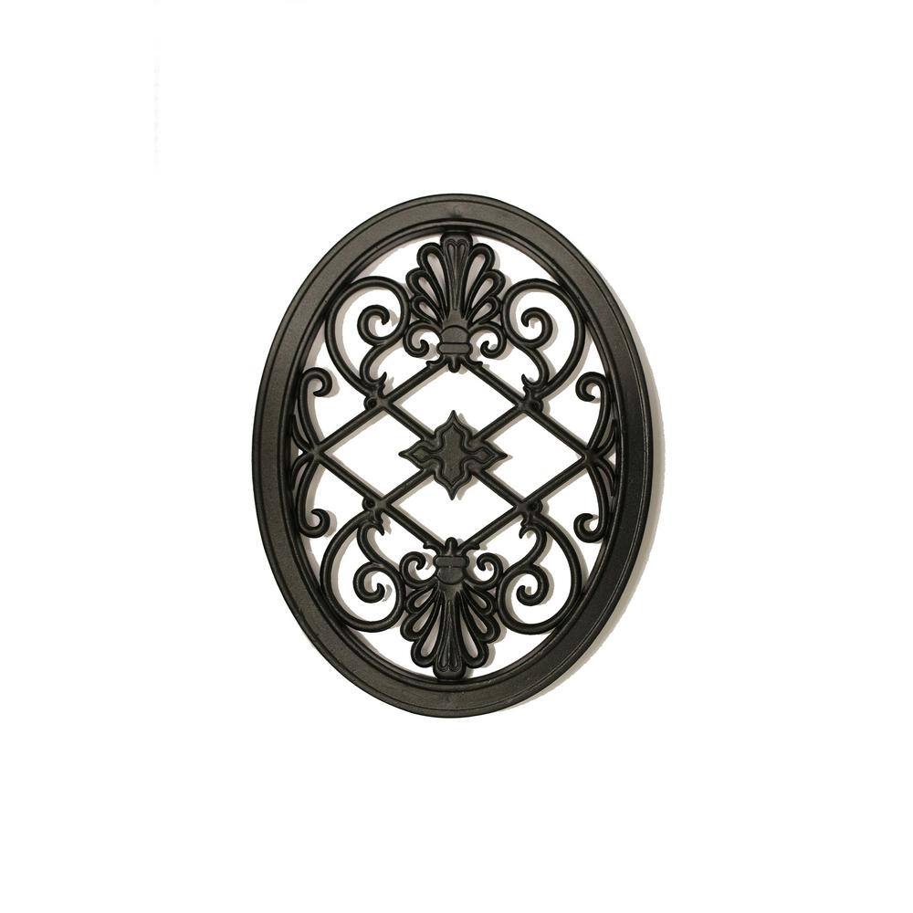 17 in. x 13 in. Oval Wrought Iron Insert for Wooden Gate - Hercitys