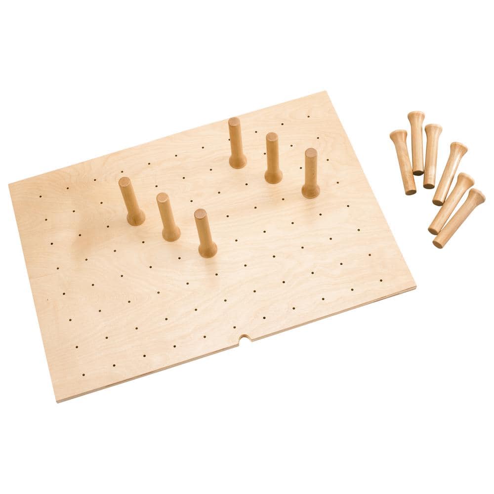 30.25 in. x 6.63 in. x 21.25 in. Natural Brown Trimmable Pegboard Drawer Organizer with 12 Pegs - Hercitys