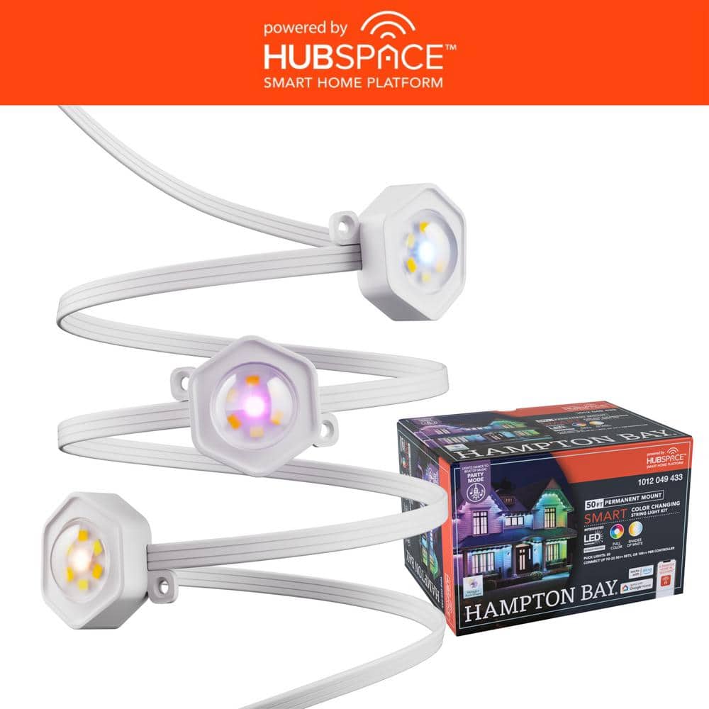 30 LED 50 ft. Plug-in Mini Integrated LED Novelty Permanent Outdoor String Light Starter Kit Powered by Hubspace - Hercitys