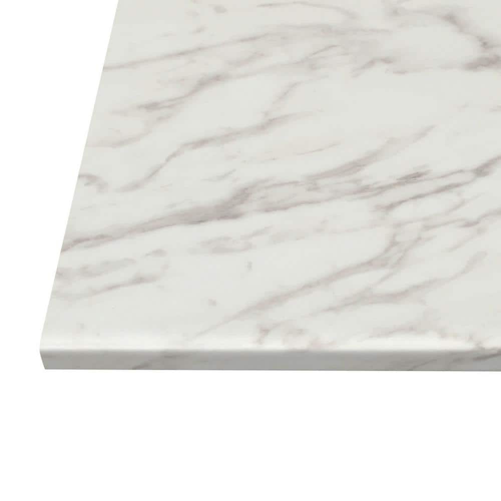 10 ft. Straight Laminate Countertop in Textured Anzio Marble with Waterfall Edge and Integrated Backsplash - Hercitys