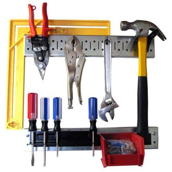 2.5 in. H x 96 in. W Wide Metal Pegboard Set Strip Garage Rail Tool Organizer Set - Hercitys