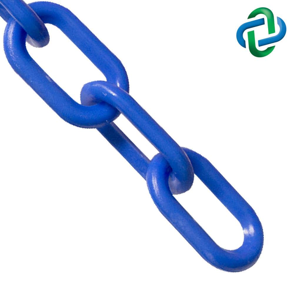2 in. (54 mm) x 25 ft. Blue Heavy-Duty Plastic Barrier Chain - Hercitys