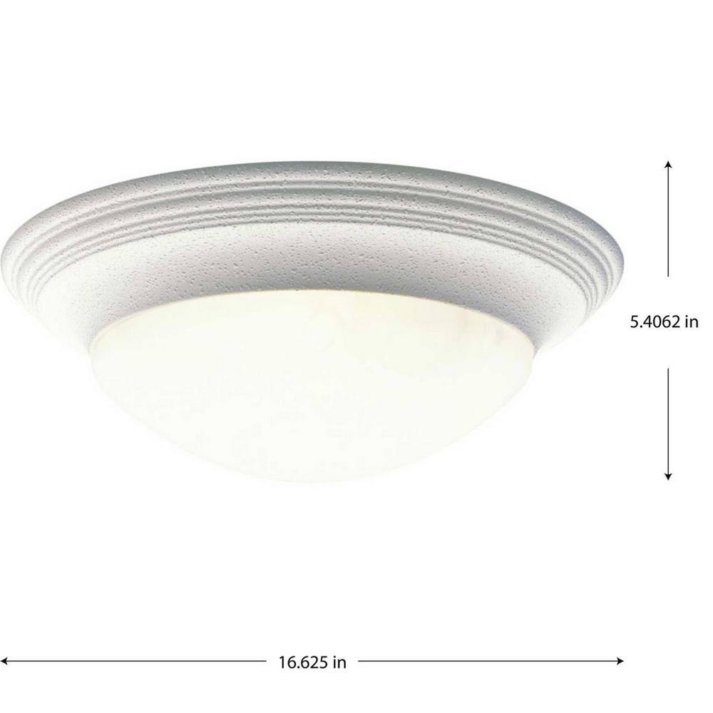 3-Light White Flush Mount with Alabaster Glass - Hercitys