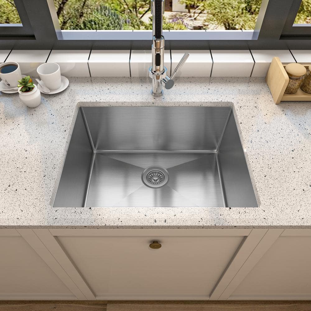 23 in. Undermount Single Bowl 18-Gauge 304 Stainless Steel 12 in. Deep Kitchen Sink - Hercitys