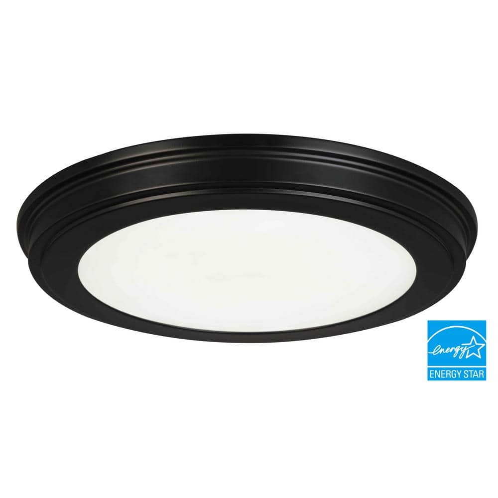 11 in. Matte Black 3-CCT LED Round Flush Mount, Low Profile Ceiling Light (2-Pack) - Hercitys