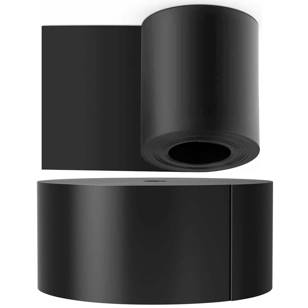 10 in. W x 80 ft. L Black Recycled Flexible HDPE Coiled Terrace Board Landscape Edging Against Invading Weeds - Hercitys