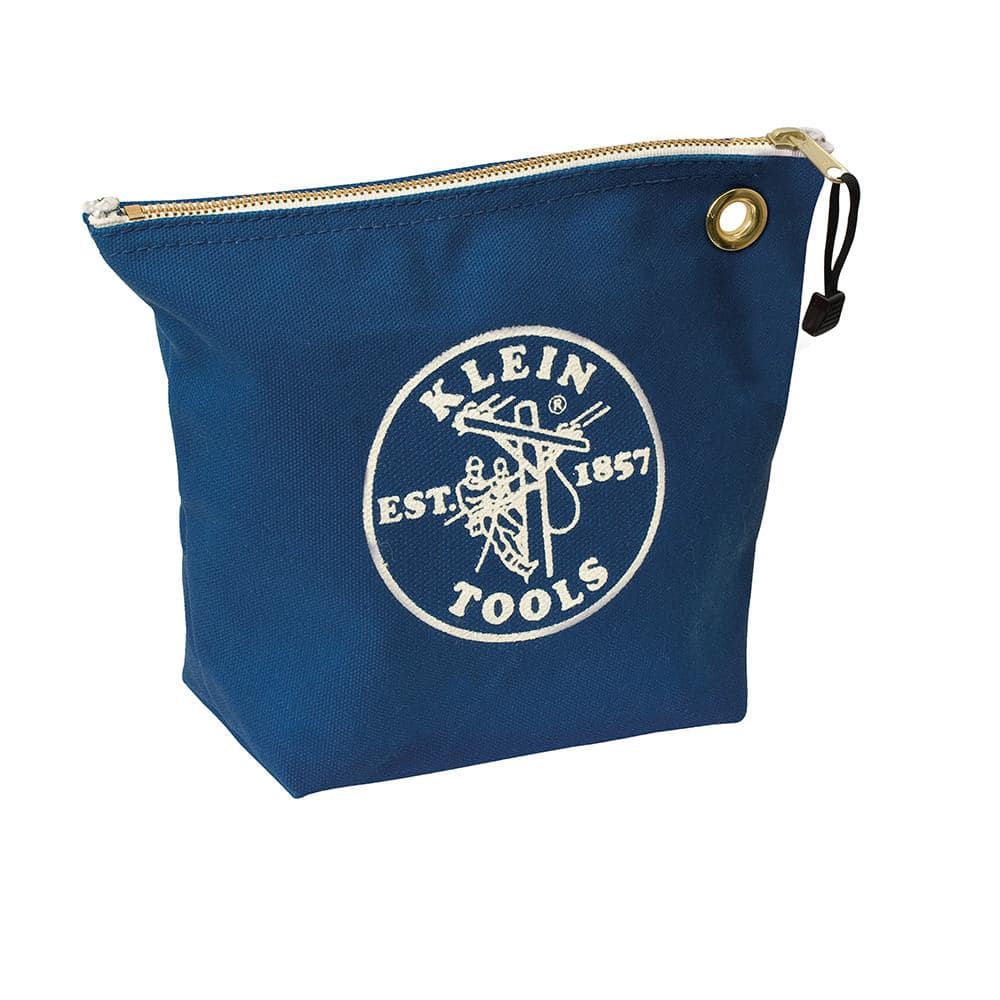 10 in. Consumables Blue Canvas Zipper Bag - Hercitys