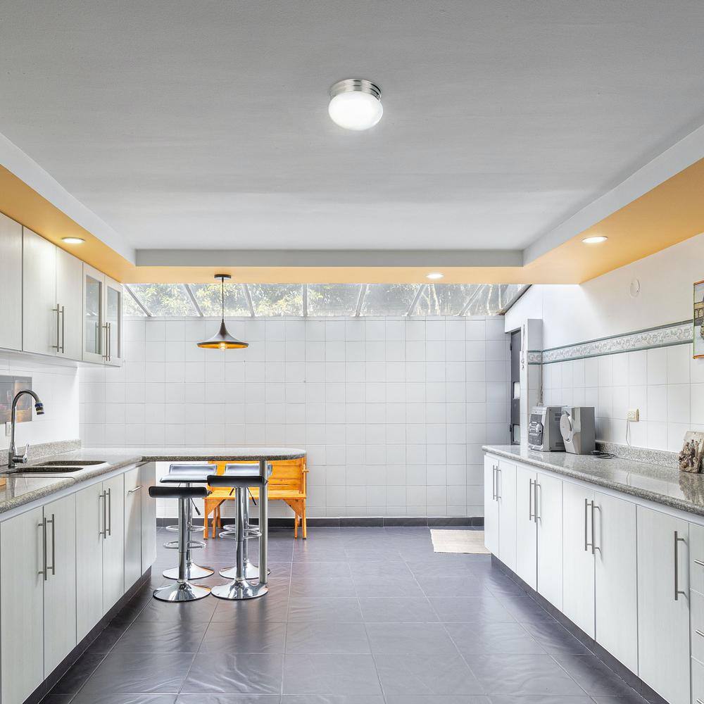 1-Light Brushed Nickel Flush Mount - Hercitys