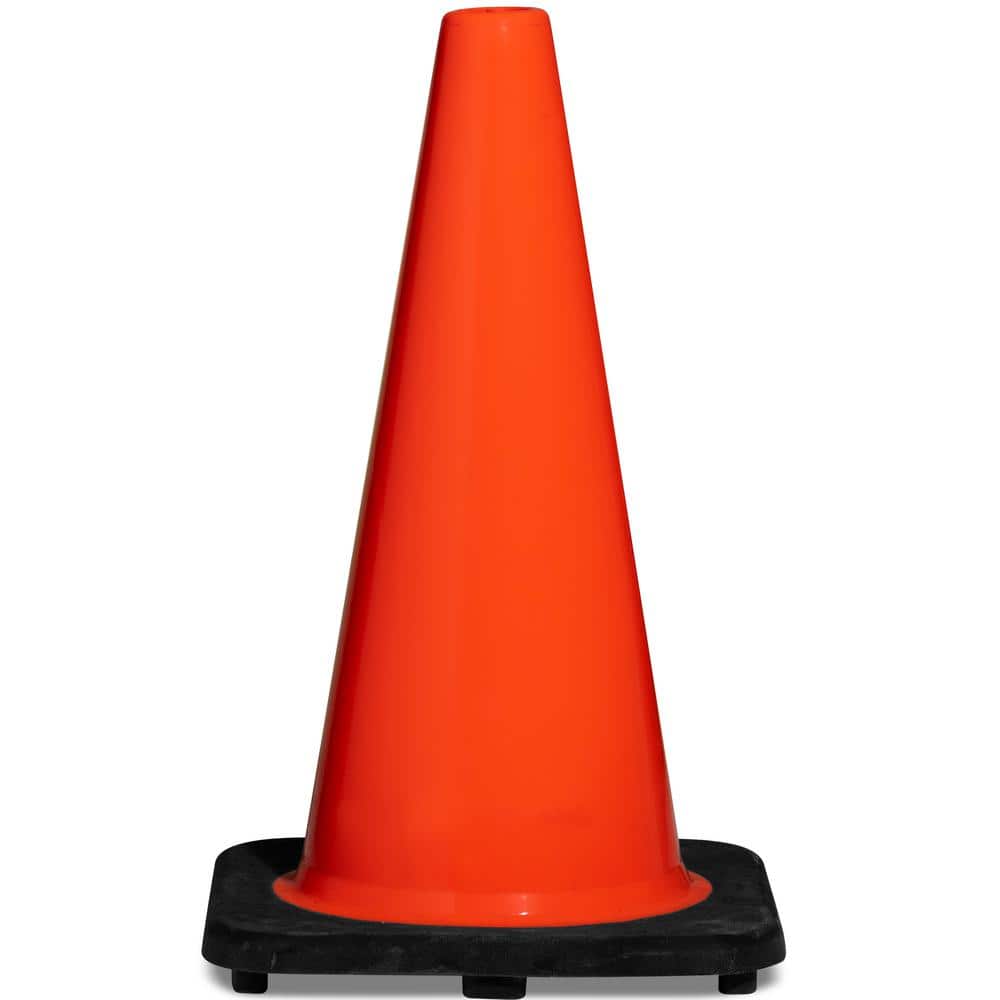 18 in. Orange PVC Non Reflective Traffic Safety Cone - Hercitys