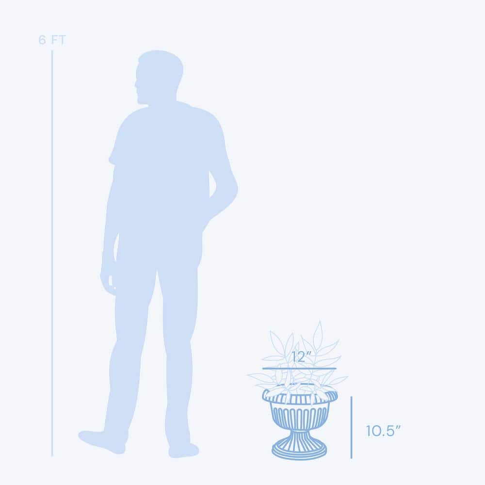 12 in. White Grecian Urn Resin Planter, Casper (2-Pack) - Hercitys