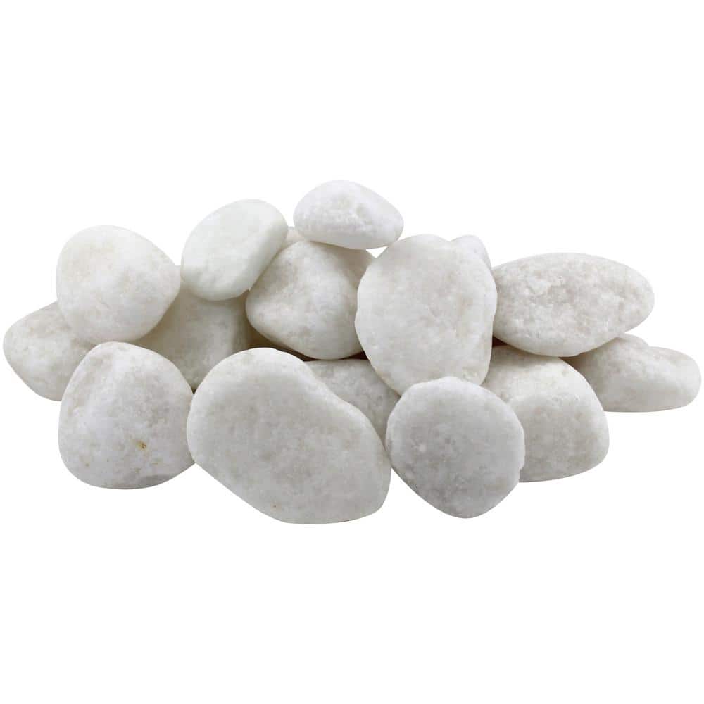 1 in. to 2 in., 20 lb. Medium Snow White Pebbles - Hercitys