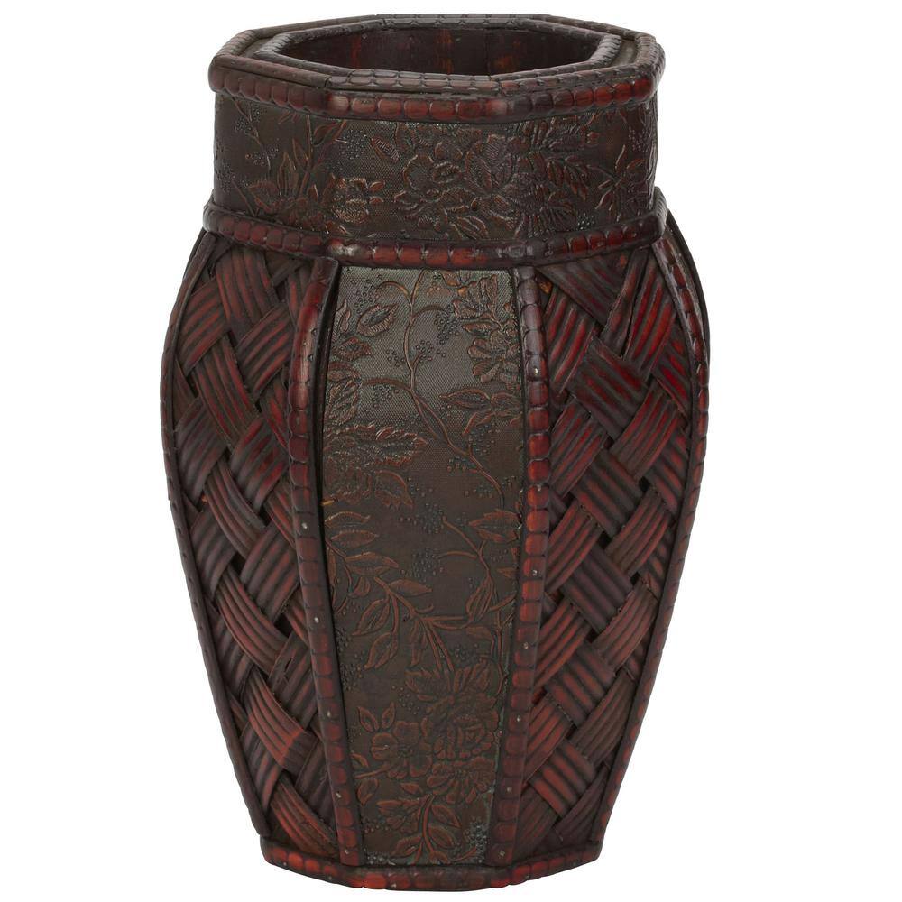 12.5 in. H Burgundy Design and Weave Panel Decorative Planters (Set of 2) - Hercitys