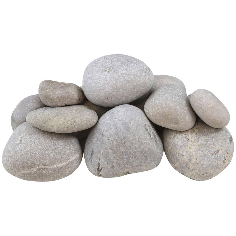 0.4 cu. ft. 1 in. x 3 in. Light Grey and Tan Beach Pebbles - Hercitys
