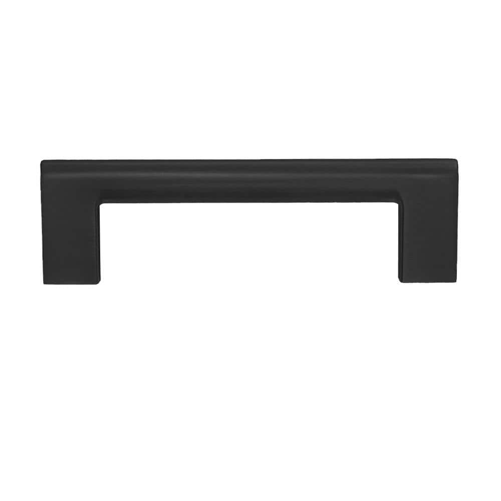 10-Pack Vail 4 in. (102 mm) Center-to-Center Modern Matte Black Bar Drawer Pull - Hercitys