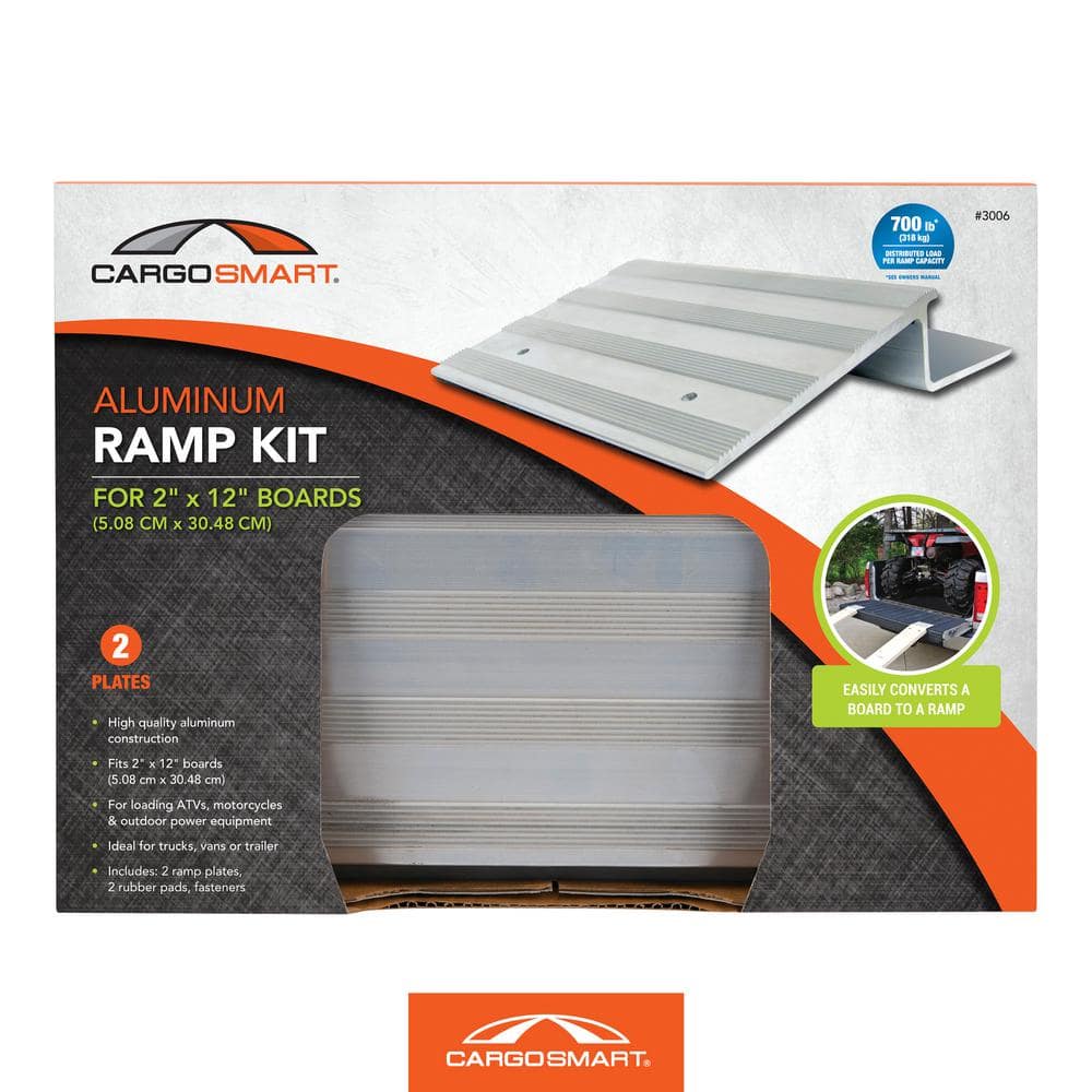 12 in. Aluminum Truck Loading Ramp Plate Kit (Includes 2 Ramp Plates) - Hercitys