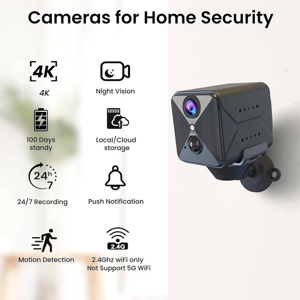 4K HD WiFi Hidden Security Camera with Night Vision and Motion Detection - Hercitys