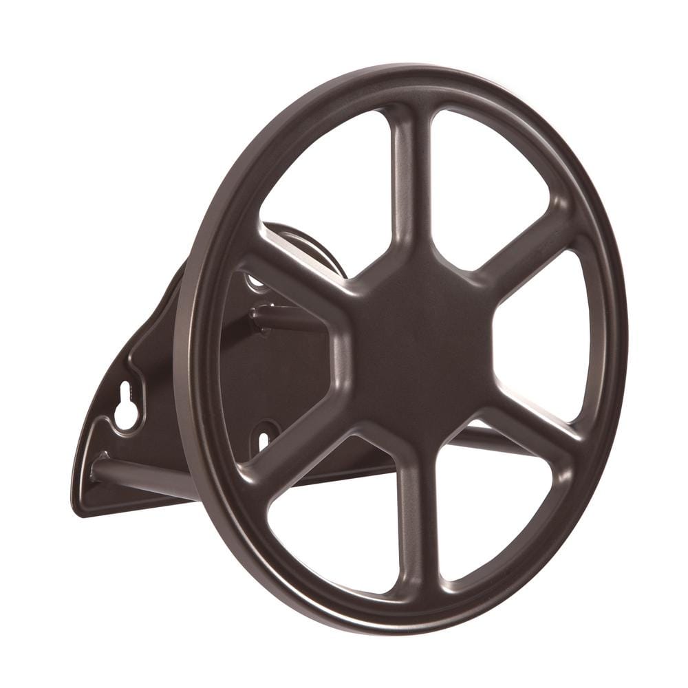 125 ft. Black Steel Durable Wall Mounted Garden Hose Reel - Hercitys
