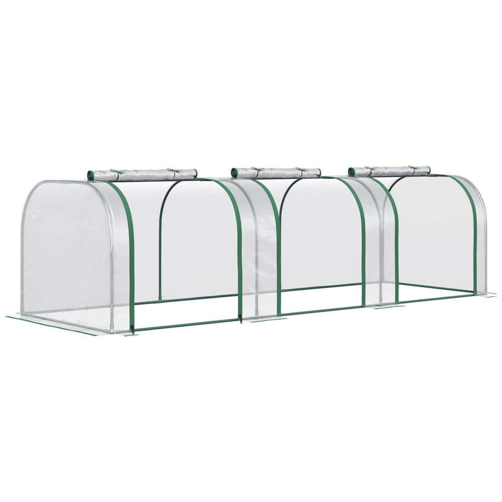 10 ft. x 3 ft. x 2.5 ft. Greenhouse, Portable Tunnel Green House with Roll-Up Zippered Doors, UV Waterproof Cover - Hercitys