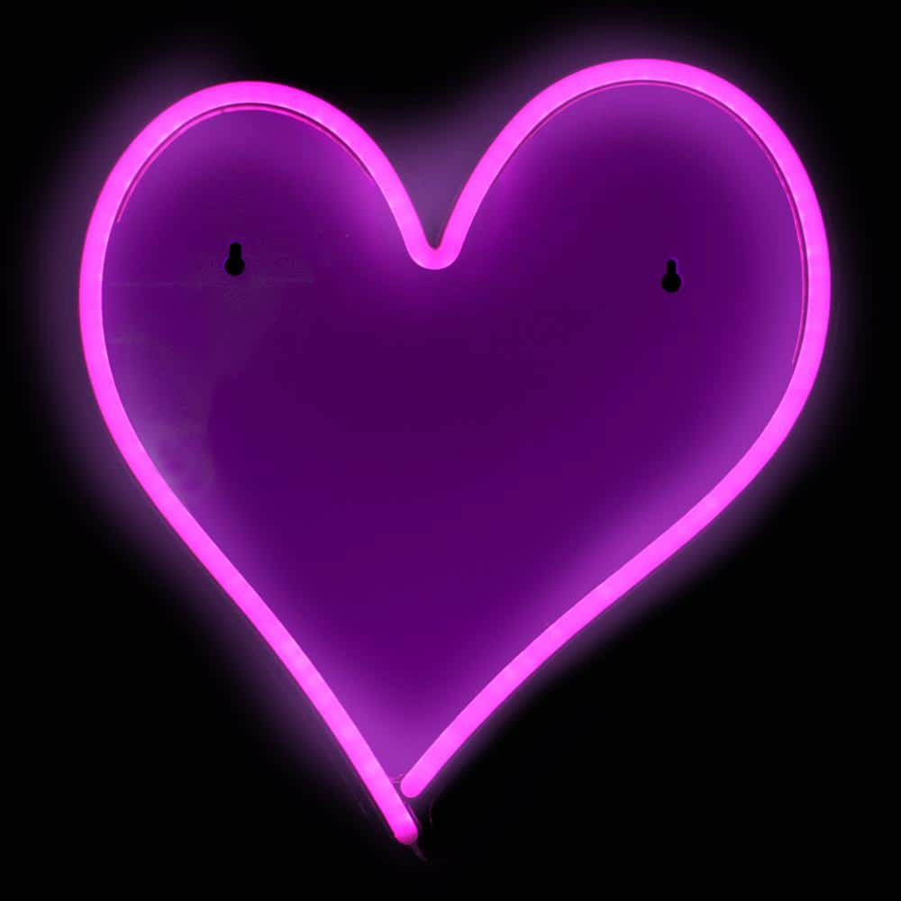13.5 in. Neon Style LED Lighted Valentine’s Day Heart Window Silhouette Sign - Hercitys