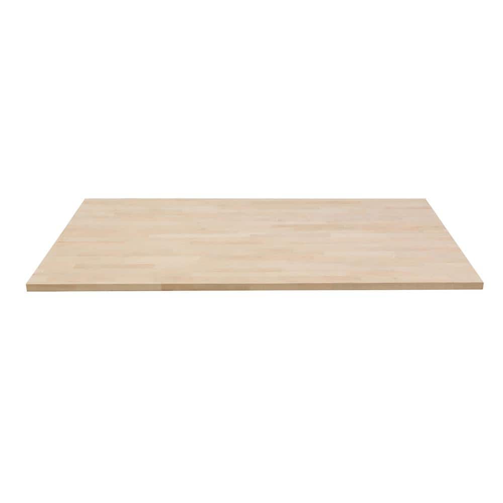 4 ft. L x 25 in. D Unfinished Birch Solid Wood Butcher Block Countertop With Square Edge - Hercitys