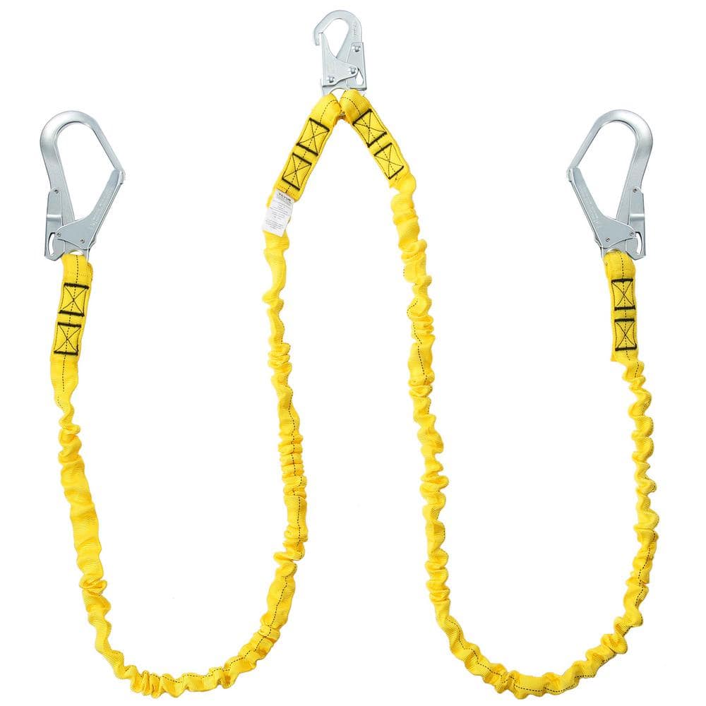 38 mm Safety Lanyard, 6 ft., 1.83 m, Fall Protection Lanyard with 2 Alloy Steel Snap Hooks, Retractable Safety Belt - Hercitys