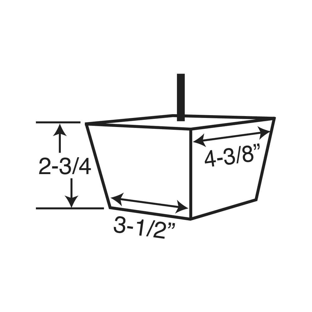 2-3/4 in. x 4-3/8 in. Stained Cherry Solid Hardwood Square Bun Foot (4-Pack) - Hercitys